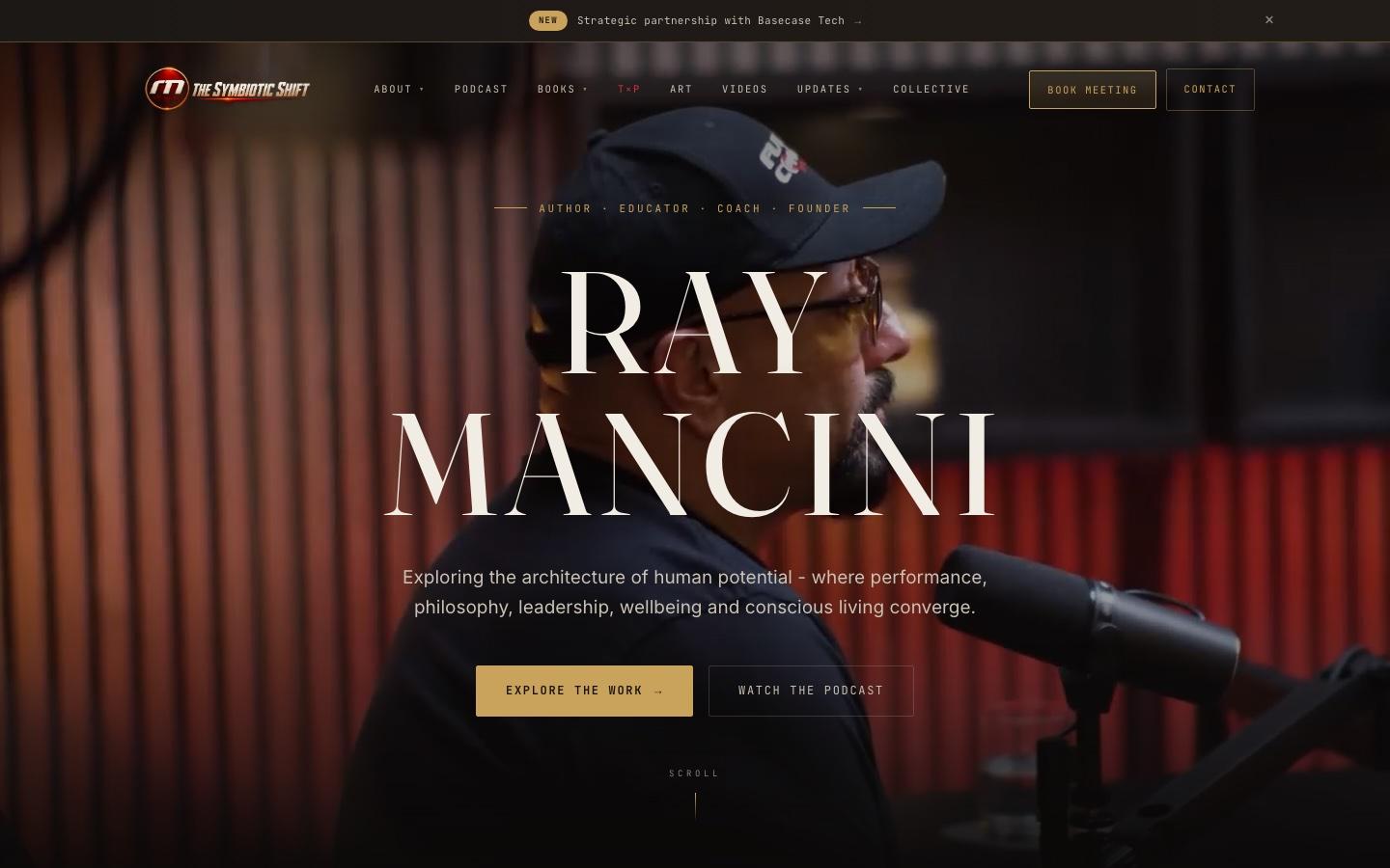 Screenshot of the Ray Mancini website homepage
